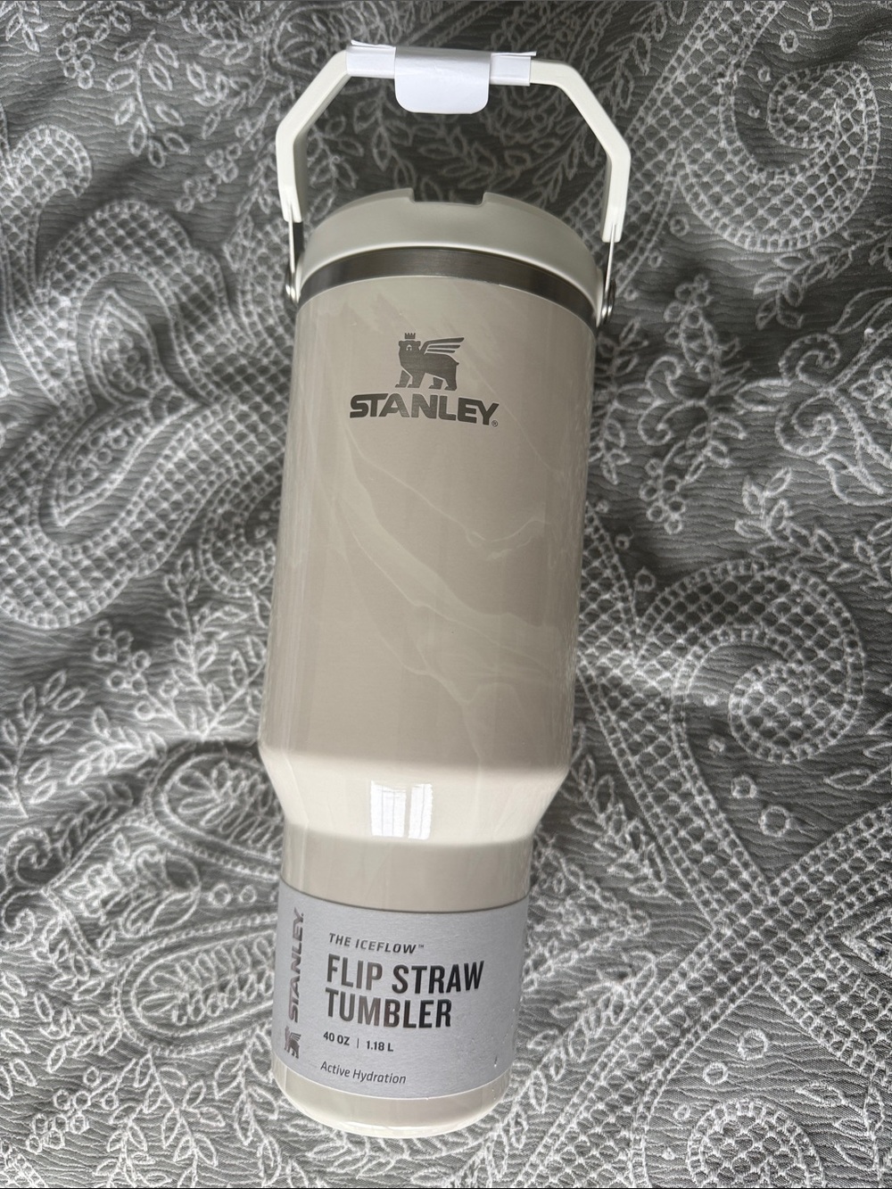Stanley Flip Straw Tumbler in White Marble